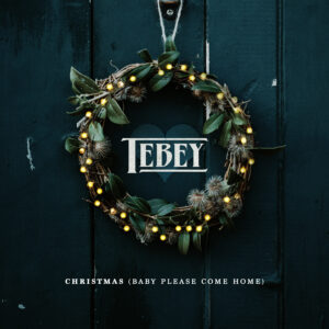 Official cover art for platinum-selling country singer-songwriter Tebey's upcoming single, "Christmas (Baby Please Come Home)".